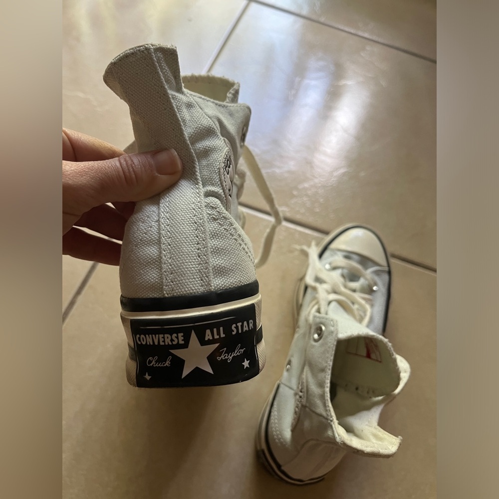 CONVERSE WOMEN'S 5 LIGHT BLUE CHUCK TAYLOR ALL STAR LIFT PLATFORM CANVAS SHOES - Picture 9 of 14